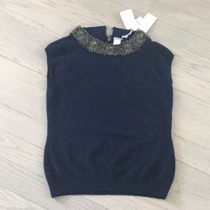 J. Crew Cashmere Sweater with a Jeweled Neckline